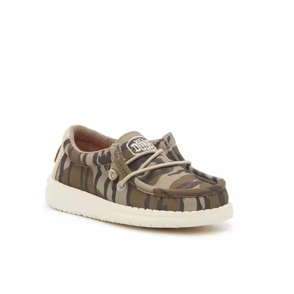 Hey dude wally mossy oak camo shoes kids toddler size 7 slip on brownish green - Picture 1 of 10